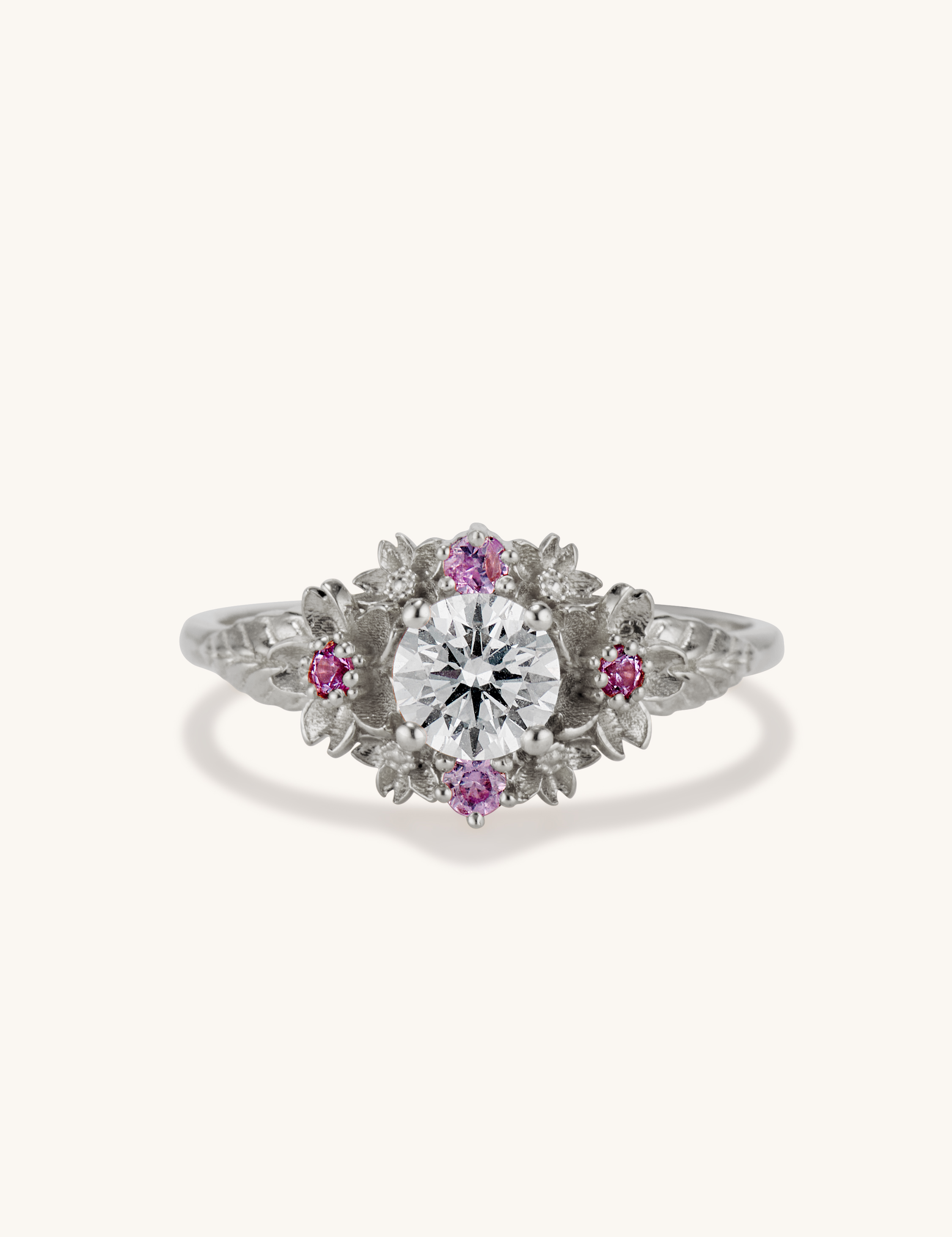 Sakurafubuki Ring, White Diamond