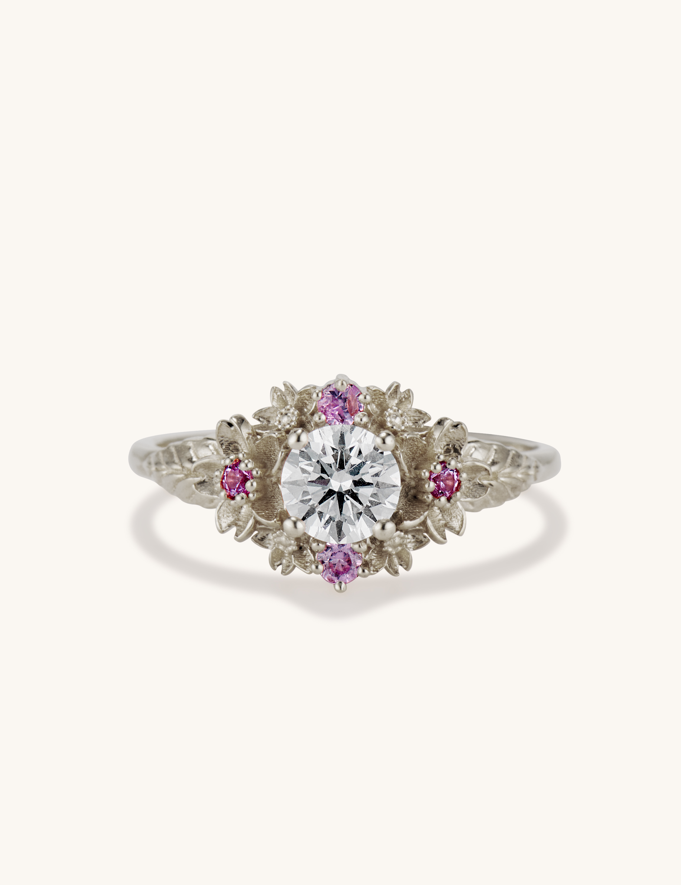 Sakurafubuki Ring, White Diamond
